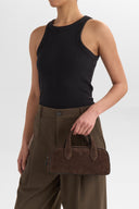 Markberg Thora Håndtaske Dark Brown Suede