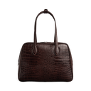 Markberg Elara Arbejdstaske Espresso Brown Croco