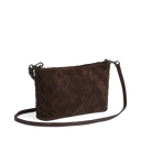 Markberg Celin Crossbody Taske Dark Brown Suede Weave
