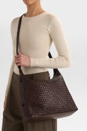 Markberg Tribeca Taske Dark Brown Flettet Læder